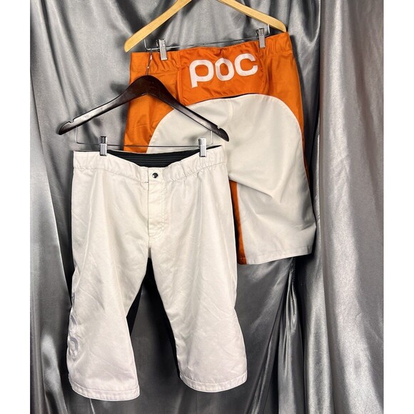 POC MTB Cycle DH Shorts Bundle Men's 34 Off Road Downhill Bike Ripstop Black Org - Picture 3 of 17